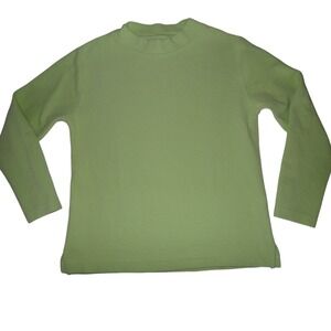 Kettlewell Womens Lime Green Mock Neck Long Sleeve Textured Knit Top Size M